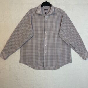 Chaps Classic Fit Plaid Wrinkle Free Button Down Shirt Men 18 34/35
